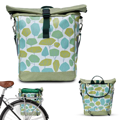 Ikuri single-sided bicycle bag for luggage rack saddle bag single bag pack bag, detachable, with shoulder strap for crossbody, made of tarpaulin, women's, waterproof - Bosque model