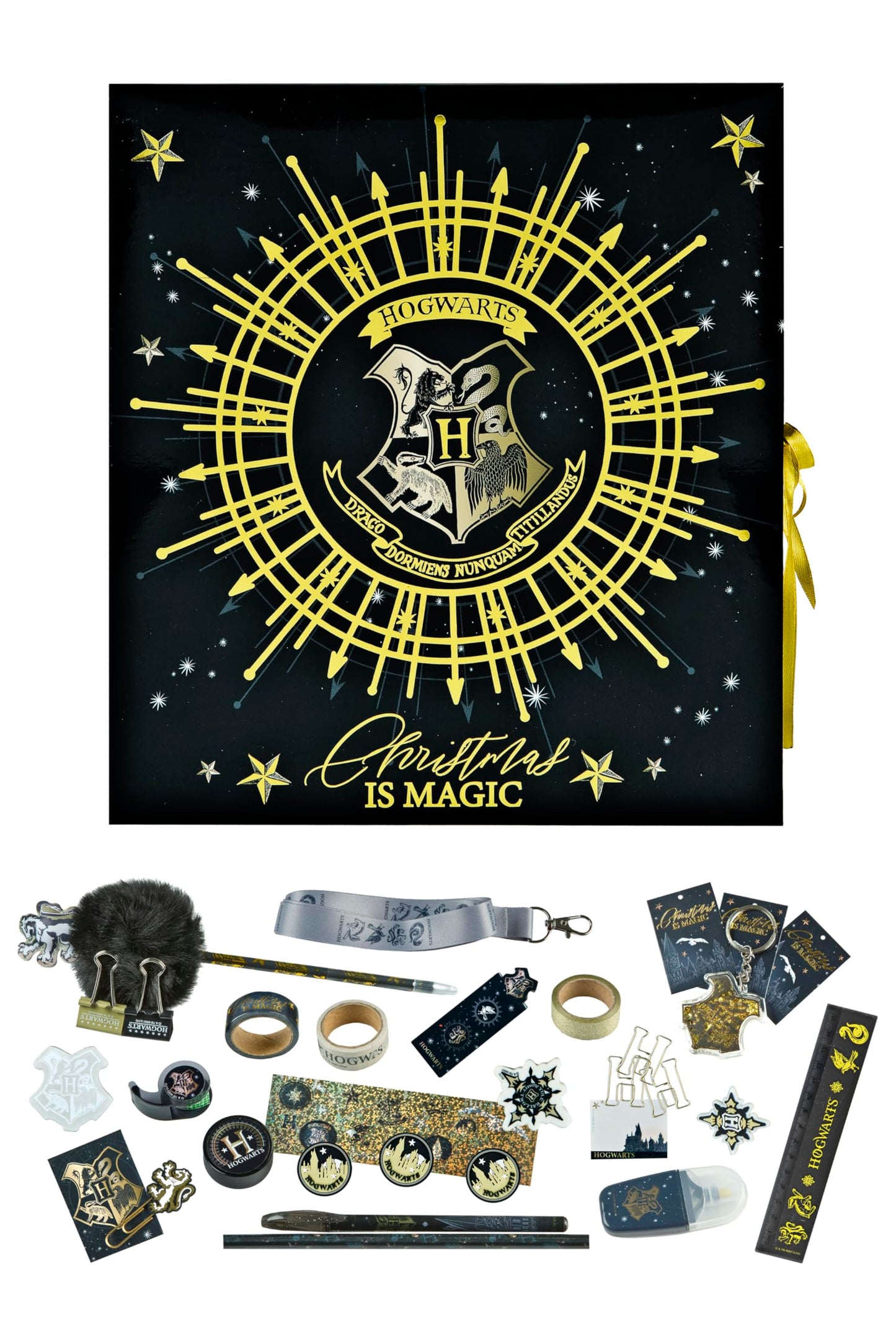 Undercover - Harry Potter Advent Calendar 2024 - Foldable box with ribbon - 24 surprises including craft materials and stationery - Perfect for fans, children, and collectors.