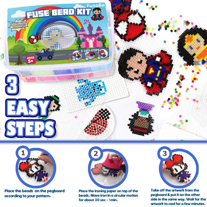 Iron Beads Set Iron Beads Large Pack XXL 23000PCS Beads with 106 Pattern Plates Crafting kit for children from 6 years & Adults & Craft Fans Gift for meditative relaxation & family time