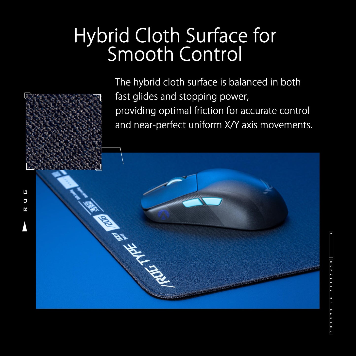 ASUS ROG Home Ace XXL Gaming Mousepad (soft and non-slip rubber base, hybrid fabric surface providing consistency and control, water, oil, and dust repellent)