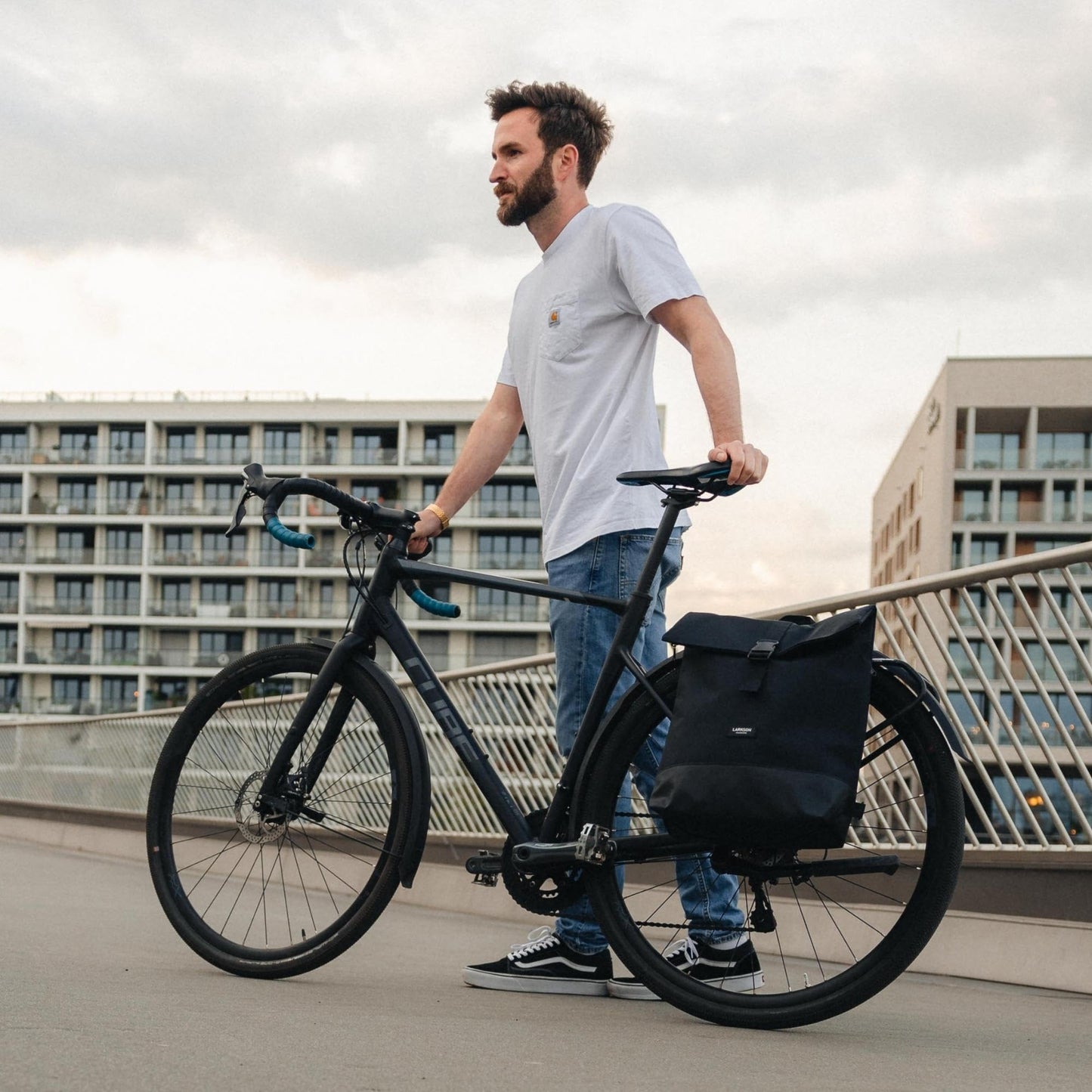 LARKSON Bike Bags for Rack Women & Men Mint - Tammo Bike - 2 in 1 Bicycle Bag Backpack & Rear Rack Bag - Water Resistant