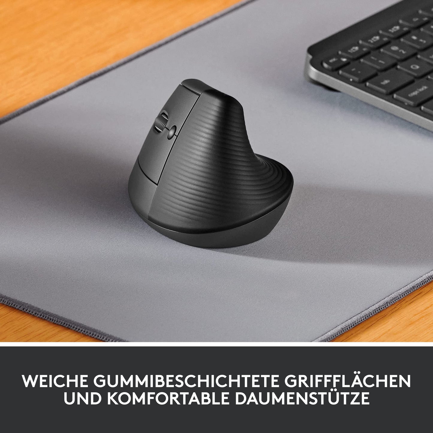 Logitech Lift Left Vertical Ergonomic Mouse, Left-handed, Wireless, Bluetooth or Logi Bolt USB Receiver, Silent Clicks, 4 Buttons, Compatible with Windows/macOS/iPadOS, Laptop, PC - Graphite