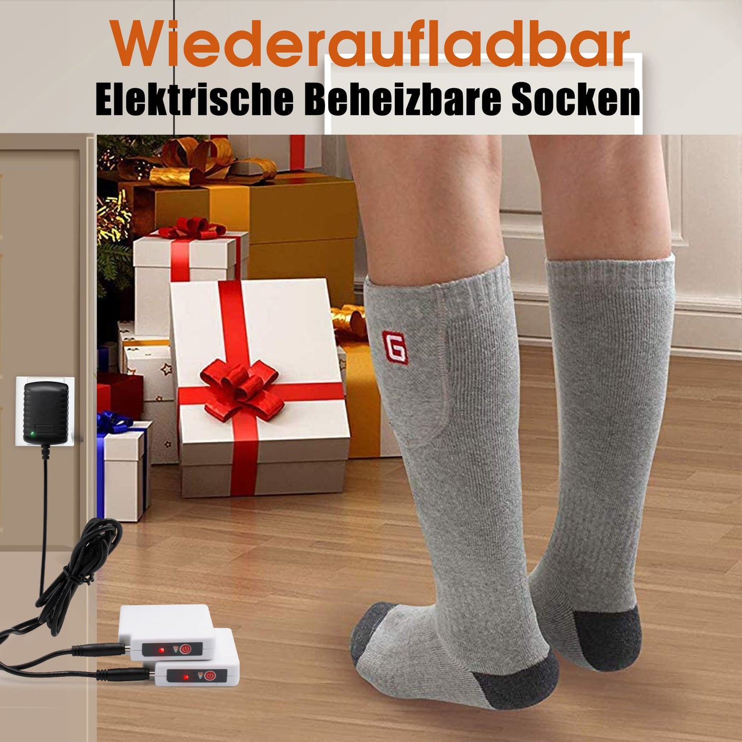 Svpro men women electric heated socks rechargeable washable battery socks, heated socks for foot warmer in cold weather, thermal socks for arthritis neuropathy skiing hunting