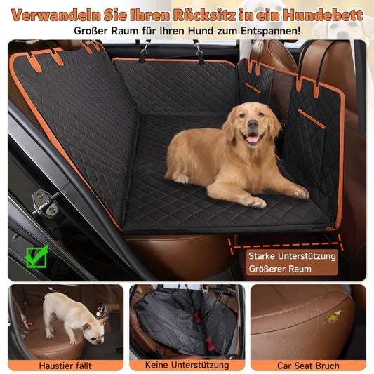 GL GLENSLAVE car seat cover for dogs, dog seat cover for backseat with mesh window, 100% waterproof car seat cover for car-truck-SUV travel camping mattress bed.