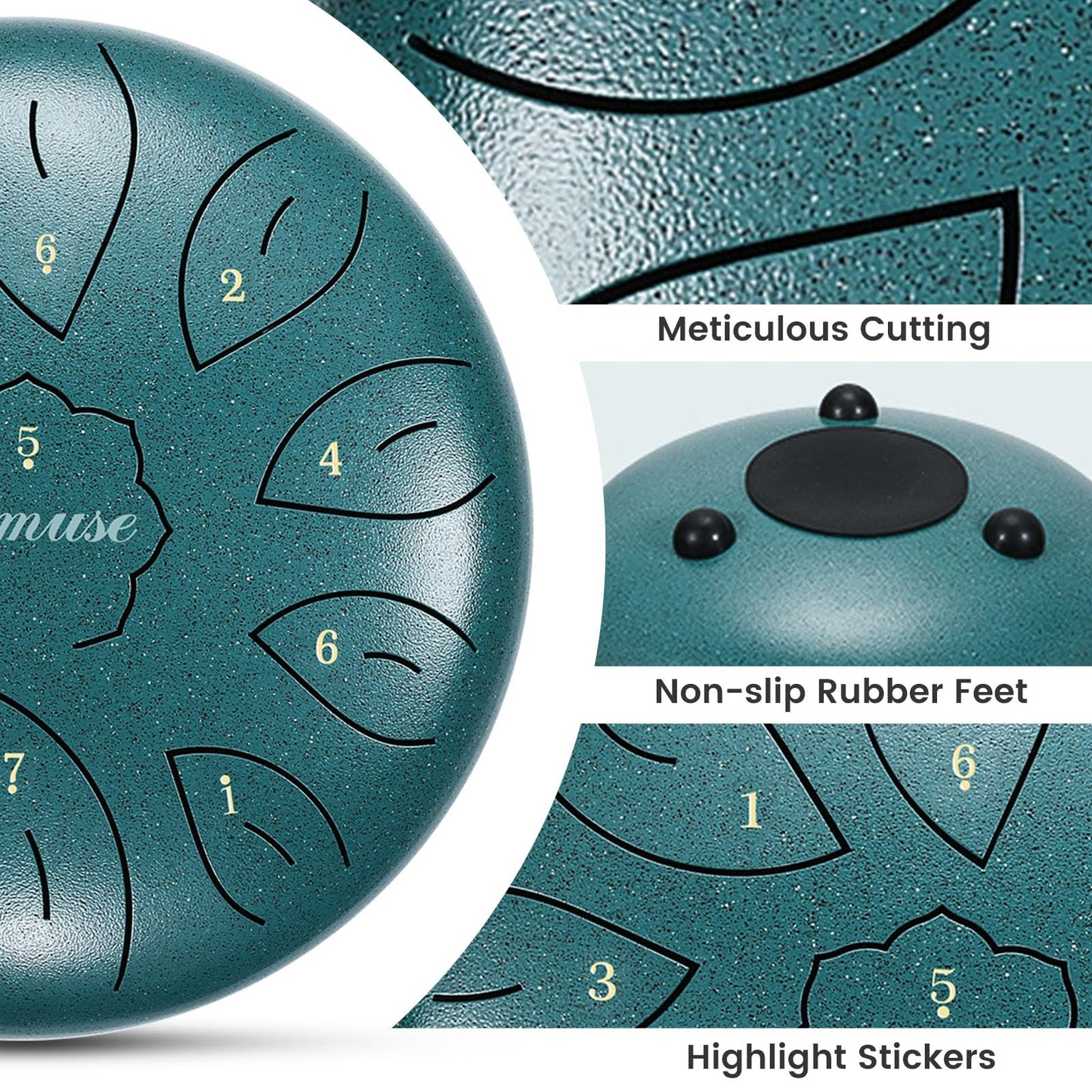 Asmuse 10" 11 Tone C Major Steel Tongue Drum, Handpan Drum for Meditation, Entertainment, Concerts, Yoga, with Carry Bag.