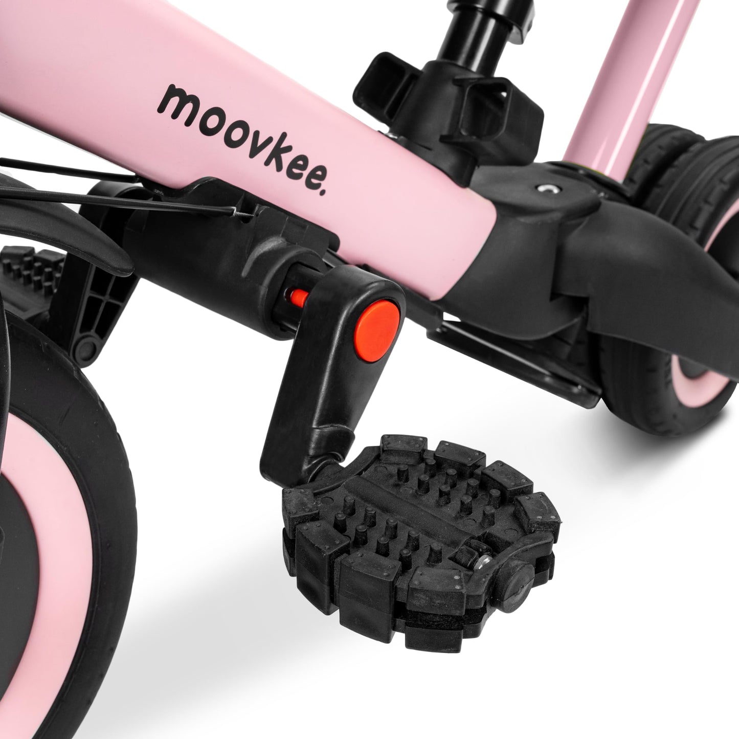 Tricycle from 1 year with push handle 6in1 - Pink balance bike - Tricycle with push handle - Baby bike from 1 year - Children's bike - Balance bikes - Safety balance bike for your child thanks to 3-point harness.