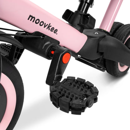 Tricycle from 1 year with push handle 6in1 - Pink balance bike - Tricycle with push handle - Baby bike from 1 year - Children's bike - Balance bikes - Safety balance bike for your child thanks to 3-point harness.