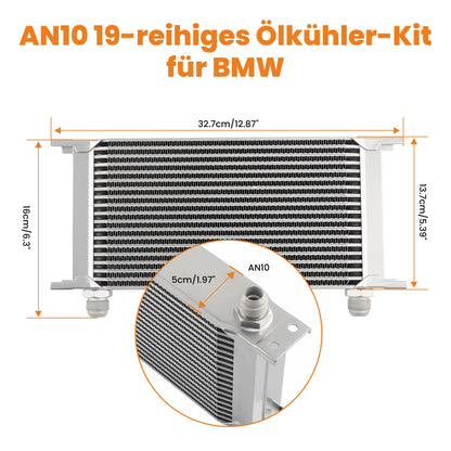 maXpeedingrods 19 Row Oil Cooler AN10 Fitting Universal External Oil Cooler KitAdditional Cooling
