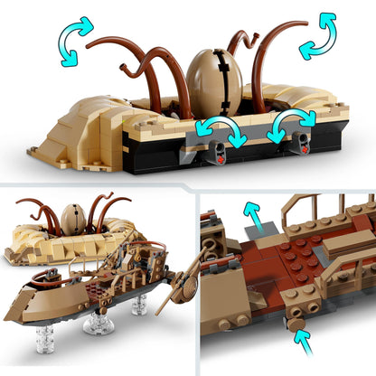 LEGO Star Wars: Return of the Jedi Desert Skiff and Sarlacc Pit, fantasy collecting and building set, construction toy, gift for boys, girls, and all fans 75396