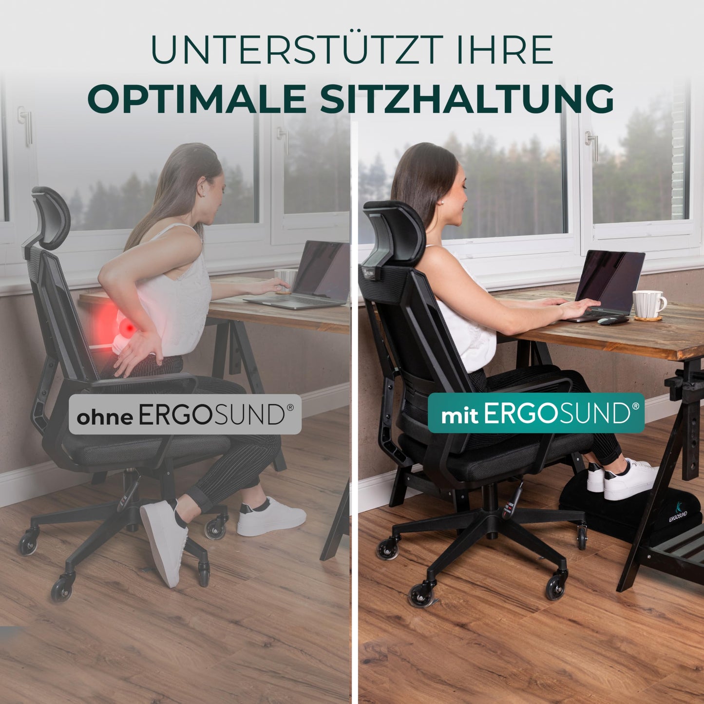 ERGOSUND Footrest Desk [BESTSELLER] Premium foam core, Height Adjustable Footrest [non-slip] Ergonomic Footrest Desk, Home Office Accessories Footstool Footrest Footrest