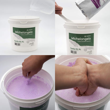 Algaplay Michelangelo KIT 3D handprint set for couples - plaster handprints - partner and couple gifts for women and men as wedding anniversary, anniversary gift for her and him (Family KIT)