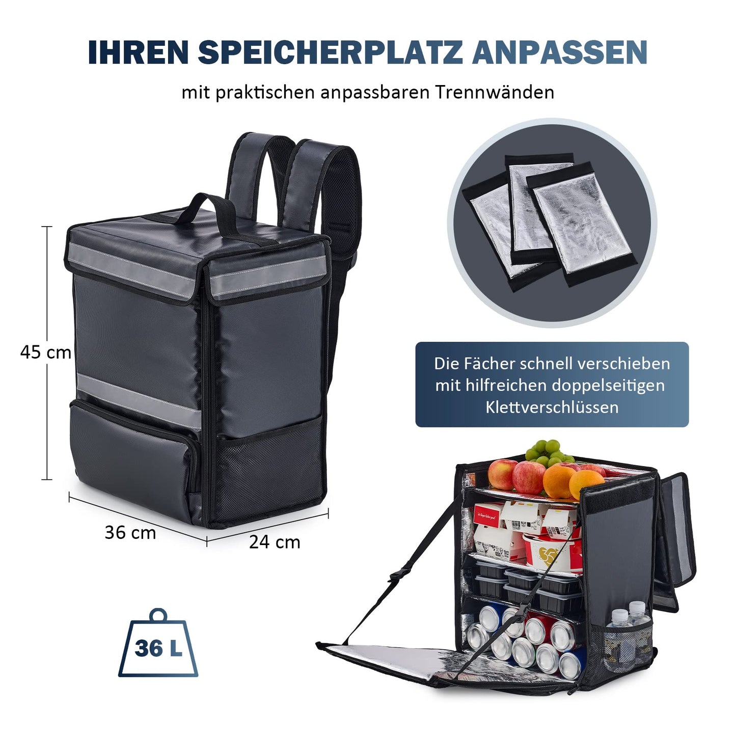 35L cooler bag backpack with waterproof picnic bag thermal backpack with insulated cooler compartment soft double-decker for picnic, hiking, camping, & family outings.