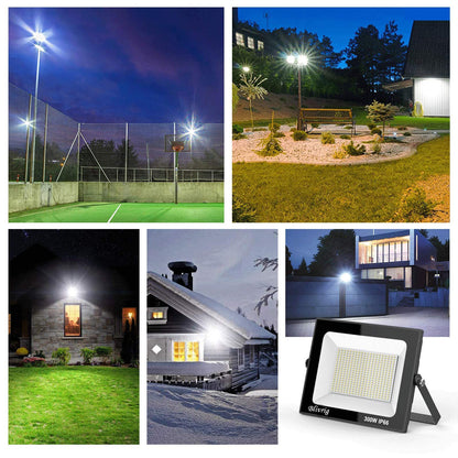 Blivrig 300W LED Floodlight Outdoor Warm White, Outdoor Floodlight, Super Bright 30000LM Floodlight, Outdoor Spotlight IP66 Waterproof, 3000K Outdoor Spotlight, Warm Floodlight, for Garden, Garage (Warm White, 300W)