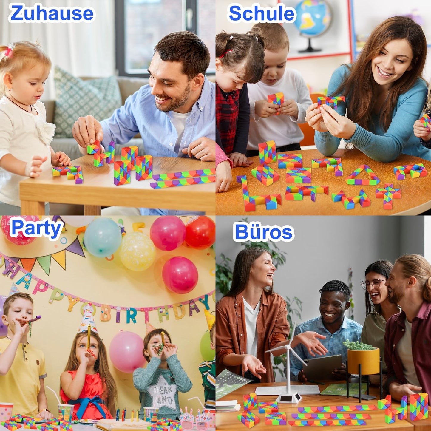 GOLDGE 24 pieces 24 blocks Magic Snake Small gifts for kids, cube puzzle magic snake as party favors children's birthday 5 6 7 8 9 10 years, children's birthday party favors and giveaways
