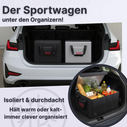 Trunk Organizer [Award winner 2025] by PROTEX® 70L Cooler Bag - Foldable trunk bag with lid - XXL trunk box with insulation for hot & cold - Practical & Waterproof (black)