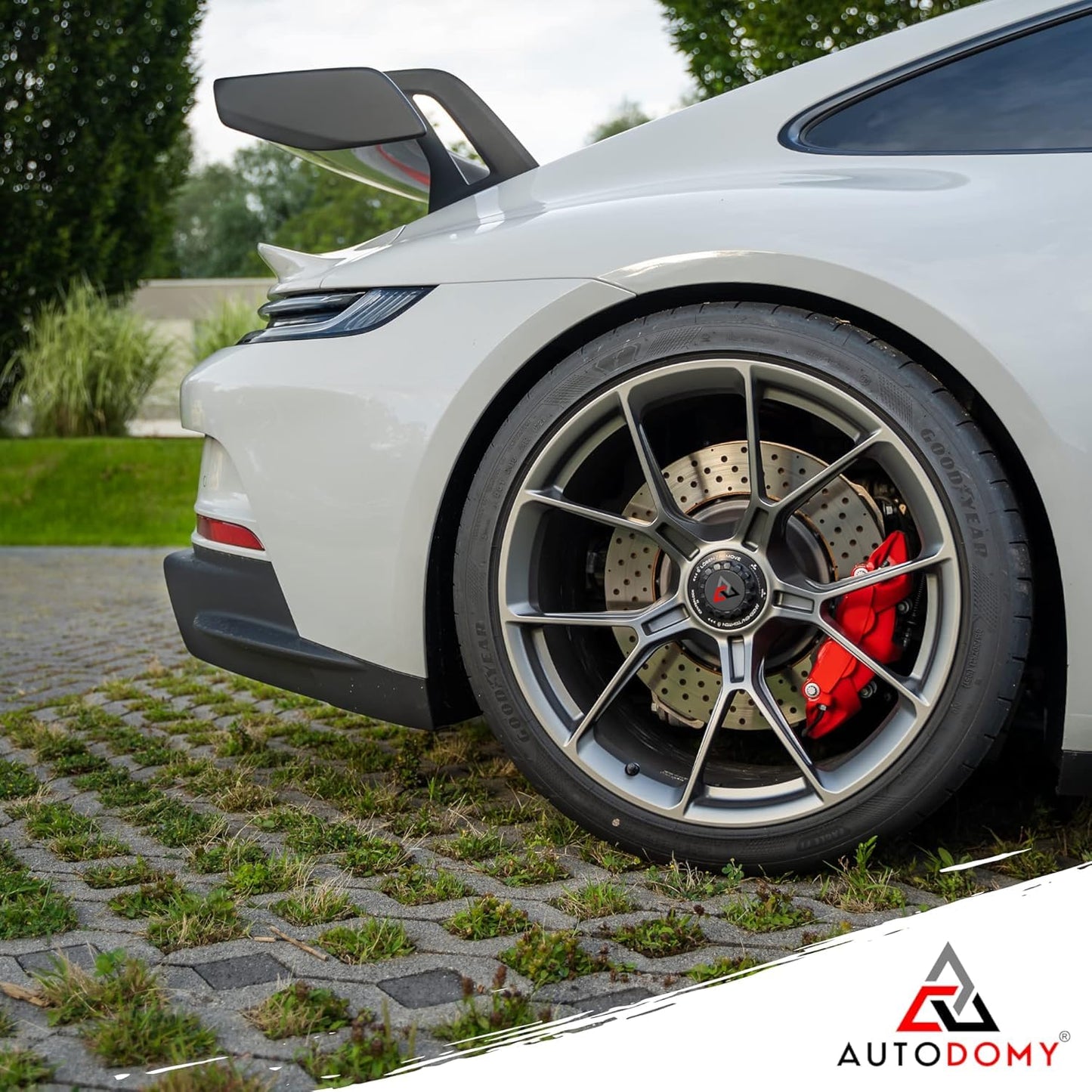 AUTODOMY Brake Caliper Paint Set Spray Coating for Caliper 400ml with High Temperature Resistance | Brake Caliper Paint Red + Brake Cleaner + Steel Brush for Caliper of Car and Motorcycle