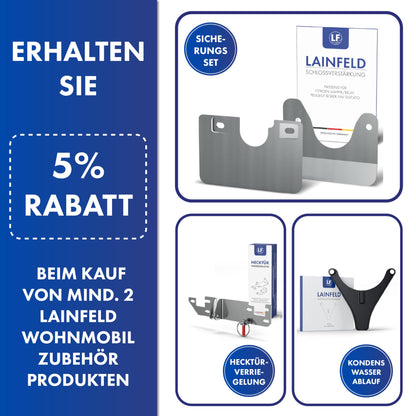LAINFELD rear door lock | rear door anti-theft protection H1/H2 roof for e.g. FIAT Ducato, Citroen Jumper | Camping motorhome accessories | door security