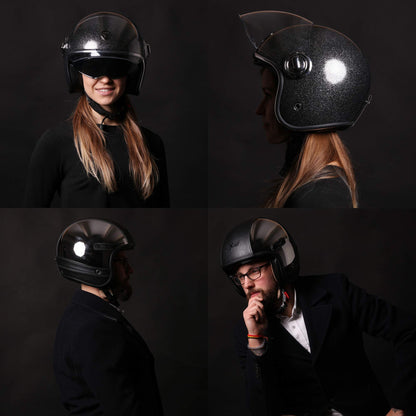 SOXON® SP-888 Pro "Urban Cream" · Jet helmet · Motorcycle helmet Scooter helmet Scooter helmet Moped helmet Chopper · ECE 22.05 Sun visor Leather design Quick release SlimShell bag XL (61-62cm)