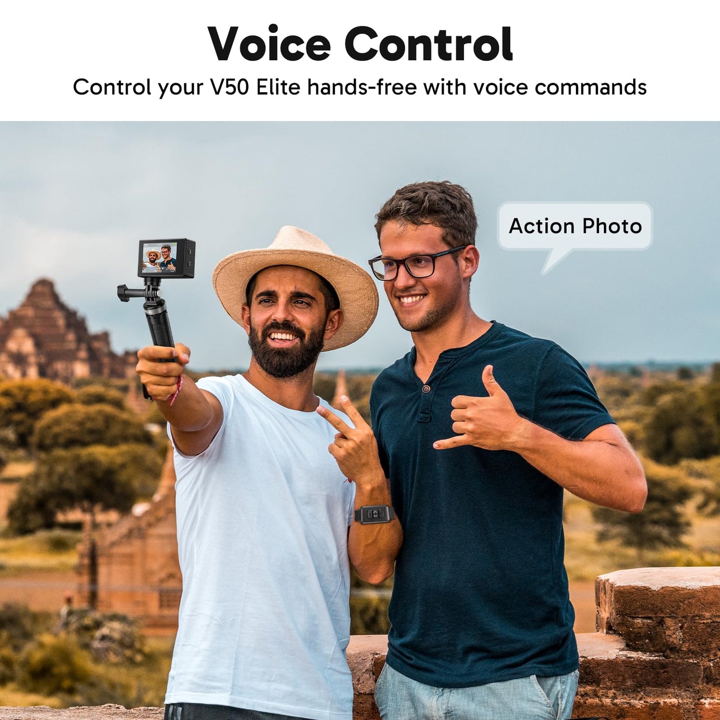AKASO Action Cam 4K60FPS 40M underwater camera 20MP WiFi Action Camera with touchscreen EIS with 8X zoom voice control remote control accessory kit sports camera (V50 Elite)