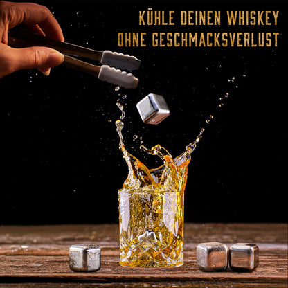 Whiskey Whiskey Glasses Set - Whiskey Gift Glass Set - Whiskey glasses - Gifts for Men - Men's gifts - Birthday gift for man - Gift box, 2 Rum glasses x 310ML, 4 Whiskey Stones