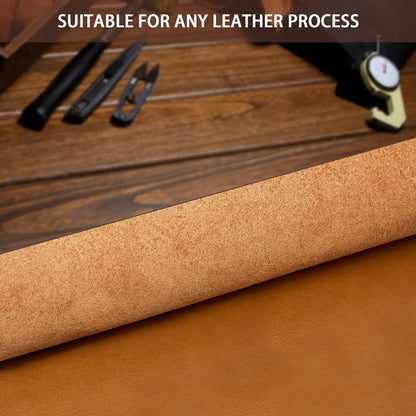 Heavyweight bourbon brown tooling leather square, 3.6mm-4.0mm (9-10oz) thick. Full grain cowhide for leather crafts, tooling, hobby workshop, and crafting.