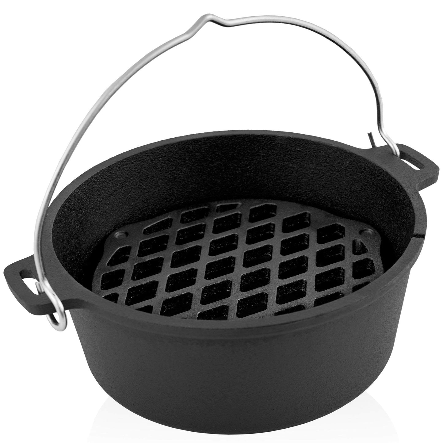 BBQ-Toro cast iron stacking grate | Insert for Dutch Oven, Ø 30 cm, round | for 12 QT Dutch Oven | Cast iron pot elevation, pot stacking grate | Cast iron grate, grill grate, oven grate, cast grate