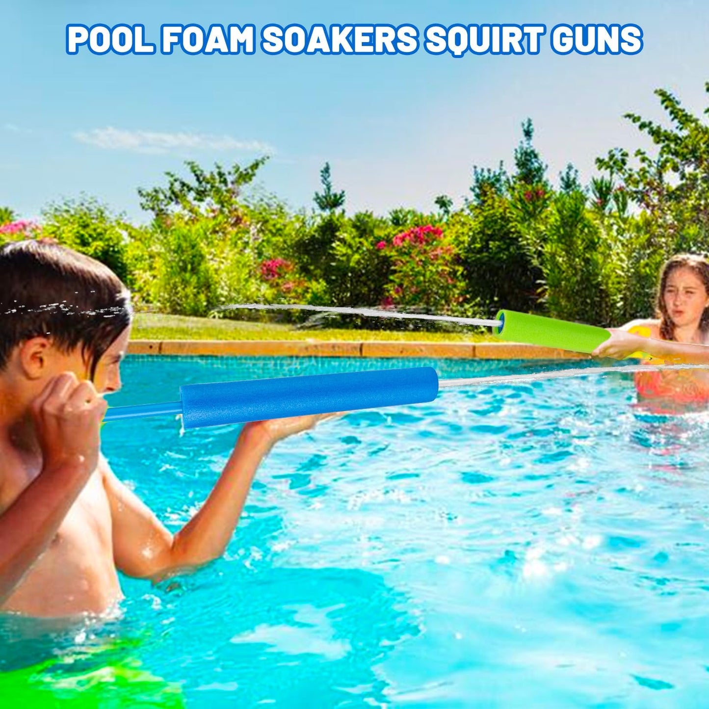 Water gun foam 38cm water gun children water squirts water squirt gun children squirt gun water large range water guns set water toys for pool beach games (6Pcs)