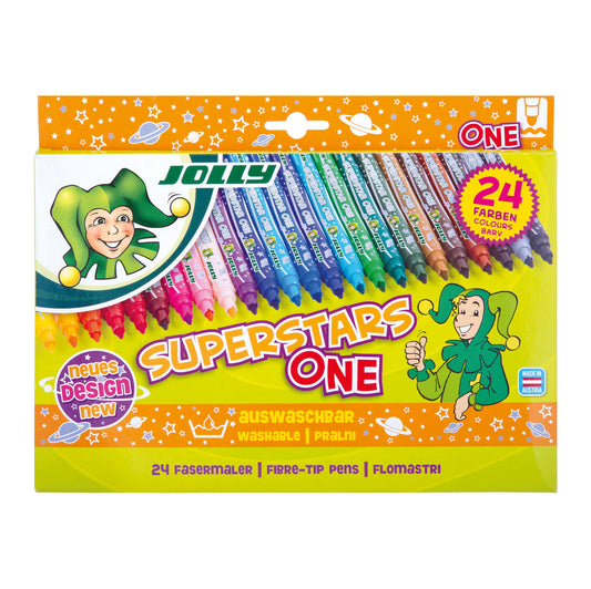 JOLLY Superstar ONE Fiber Pen High-quality felt-tip pen Washable 24 pieces in cardboard box 4445-0030 24 Fiber Pens