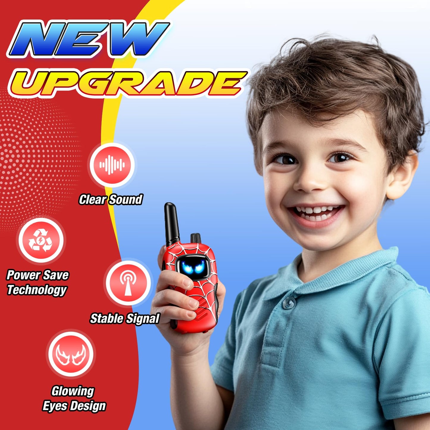 Toyokid Walkie Talkie for Kids, Toy for Ages 3-12, Gift for Boys and Girls 3 4 5 6 7 8 9 10 years old, Easter Gifts, Outdoor Toys, Walkie Talkie, and Games for Boys.