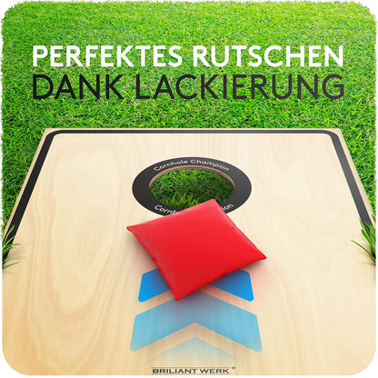 Briliantwerk® Cornhole Game Outdoor - High-quality 11-piece Real Wood Toss Game | Bean Bag Game for Adults & Kids | Bean Bag Game for Outside (painted)