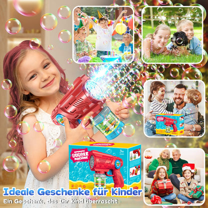 Bubble gun kids bubble machine bubble machine: LED light bubbles electric with 100 ML tank blue automatic bubbles maker for kids shooter party toy (pink)