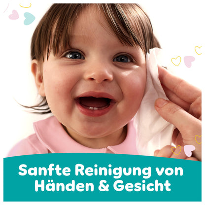 Pampers Sensitive Wipes 15 packs of 80 pieces, 1200 wipes, fragrance-free for gentle and soft cleaning.