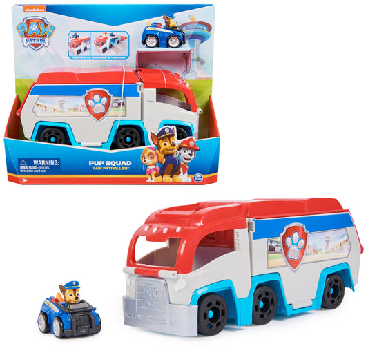 PAW Patrol - Pup Squad Mini-Patroller Team Vehicle with Chase toy car, suitable for children aged 3 and up.