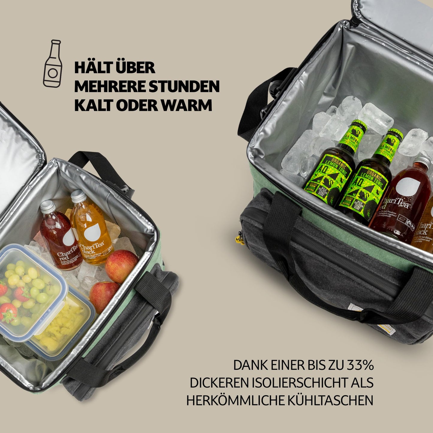 Campo Libre. Hulk I Premium Camping cooler bag 30l (28+2) I Small cooler bag with waterproof zippers I Our cooler bags are foldable I High-quality thermal bag in a popular size.