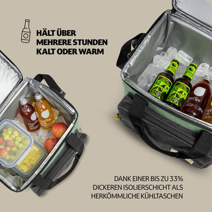 Campo Libre. Hulk I Premium Camping cooler bag 30l (28+2) I Small cooler bag with waterproof zippers I Our cooler bags are foldable I High-quality thermal bag in a popular size.