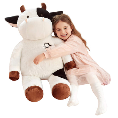 IKASA Large Cow Stuffed Animal Giant Cow Plush Toy Cow Cuddly Toy Big Plush Cow Stuffed Toys Plush Toy Soft Toy Plush Cow Cute Gift for Kids (White, 78 cm)