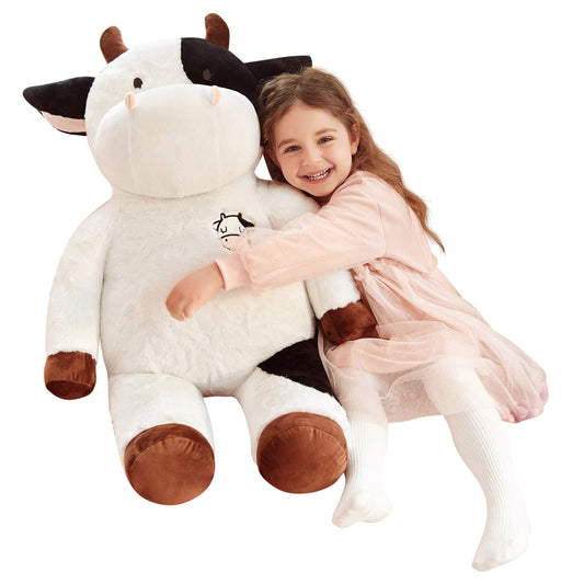IKASA Large Cow Stuffed Animal Giant Cow Plush Toy Cow Cuddly Toy Big Plush Cow Stuffed Toys Plush Toy Soft Toy Plush Cow Cute Gift for Kids (White, 78 cm)