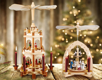 BRUBAKER 100 pack of tree candles wax - Christmas candles pyramid candles tree candles - Dark red