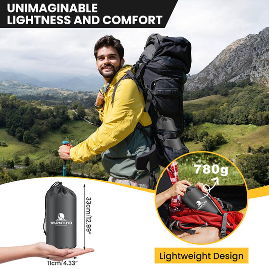 Self-Inflating Sleeping Pad, Ultralight Camping Inflatable Mattress with Foot Pump and Pillow, Foldable Waterproof Air Mattress Anti-Ripstop Sleeping Pad for Hiking, Beach, Camping.