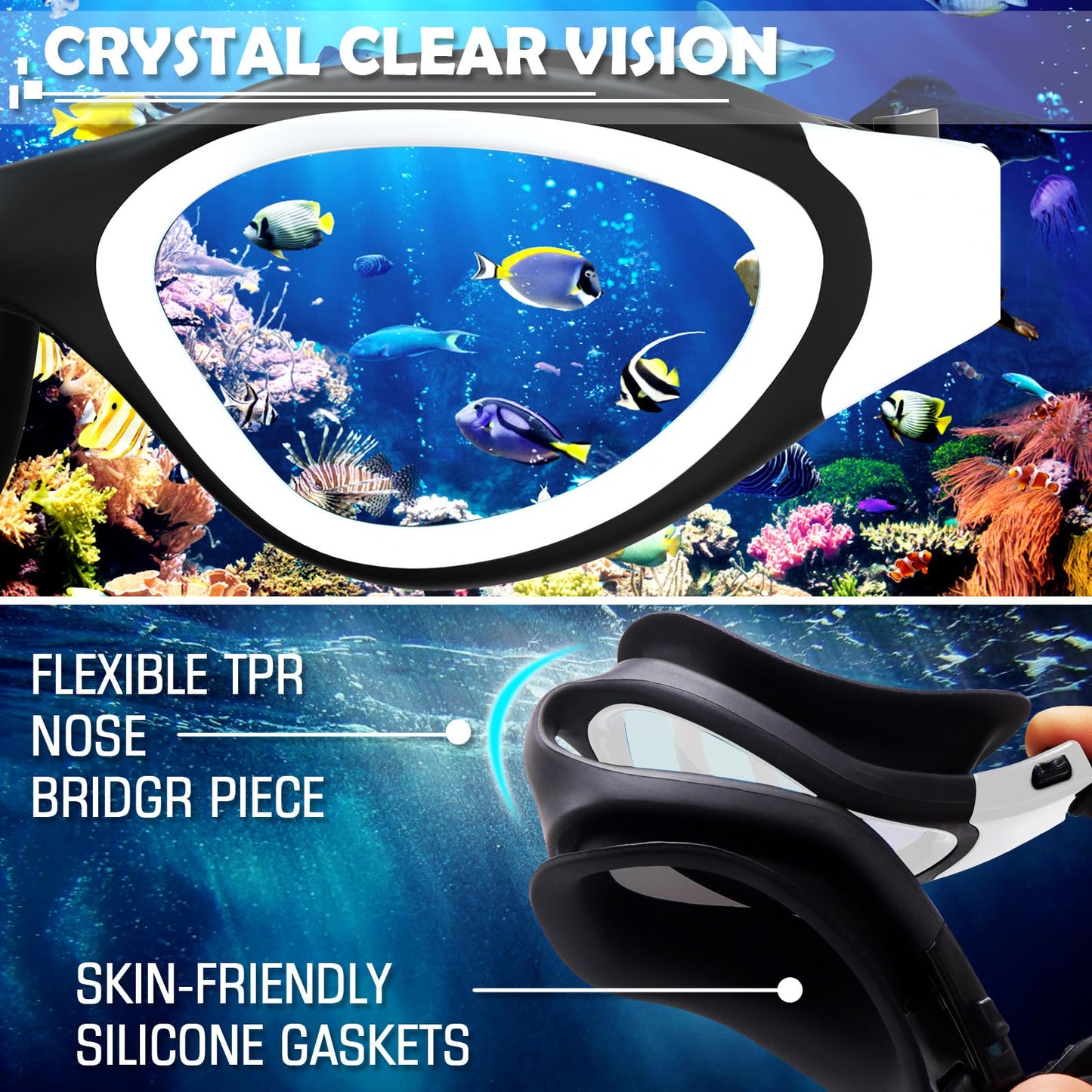 Winline Polarized/Non-polarized Swimming Goggles for Adults Teens, Anti-fog UV Protection Waterproof Clear Vision easy to adjust with soft nose bridges for Men Women