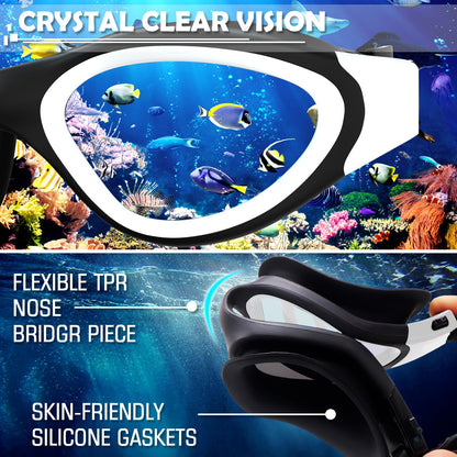 Winline Polarized/Non-polarized Swimming Goggles for Adults Teens, Anti-fog UV Protection Waterproof Clear Vision easy to adjust with soft nose bridges for Men Women