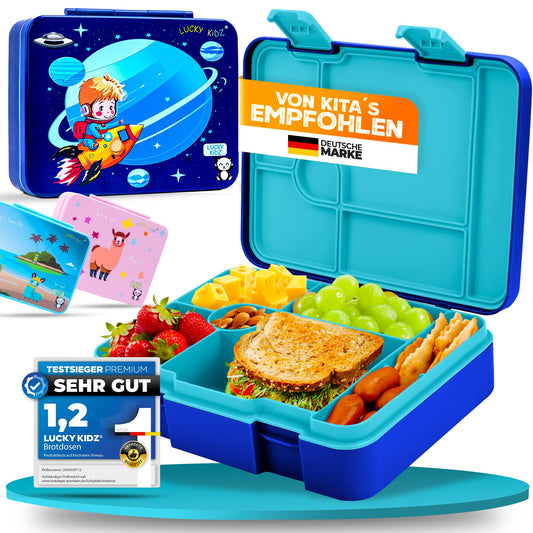 LUCKY KIDZ© lunchbox for children with compartments, Bento Box, leak-proof & BPA free, lunch box for kids, snack box, meal box, lunch boxes, lunch box, snack box, breakfast box, Bentobox