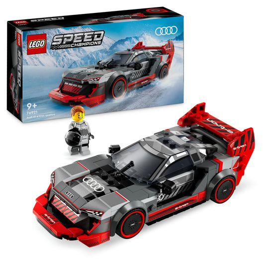 LEGO Speed Champions Audi S1 e-tron Quattro race car set with buildable, play and display toy car, model vehicle for kids, gift for 9 year old boys and girls 76921