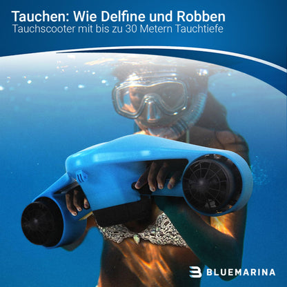 Bluemarina Underwater Scooter Orca | Seascooter - 2 x 500 Watt motors - 3 speeds - Topspeed 5.4 km/h - Up to 30 meters diving depth - Sink protection - Diving - Underwater Scooter