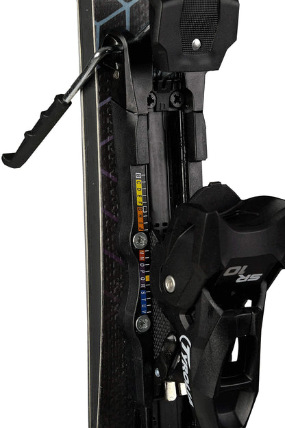 GPO Snowblade Hot Stamp, short skis including Tyrolia SR-10 safety bindings, 99 cm length, Big-Foot skis for men and women.