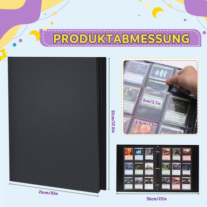Lichtin trading card albums 540 pockets transparent trading cards 30 pages per 18 pocket empty collection folder card holder with waterproof black book cover
