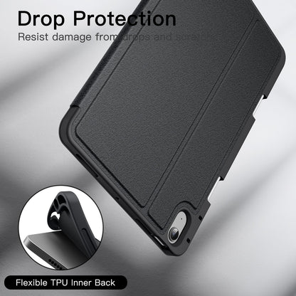 JETech case for iPad Air 11-inch M3/M2 (2025/2024), iPad Air 5/4 (2022/2020 5th/4th gen 10.9-inch) with pencil holder, slim folio stand tablet cover, multi-angle viewing (Black)