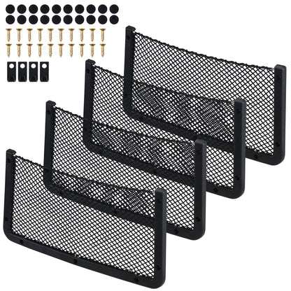 Omtofo 4 Piece Trunk Net Bag, 42x21cm Car Storage Net, Multifunctional Car Seat Storage Net, Luggage Net Storage Net for RV, Camper, Truck, Boats, Vans