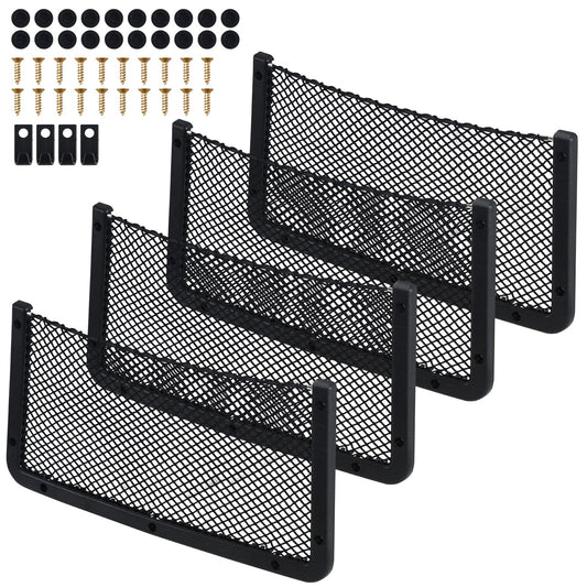 Omtofo 4 Piece Trunk Net Bag, 42x21cm Car Storage Net, Multifunctional Car Seat Storage Net, Luggage Net Storage Net for RV, Camper, Truck, Boats, Vans