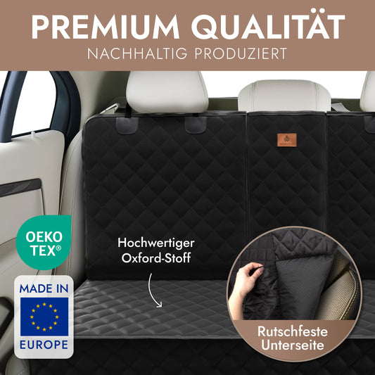WOHLFELD® Dog Blanket for Car Back Seat, waterproof and dog-friendly - comfortable car seat cover - Made in Europe - Back seat protector for children and pets - Dog Car Back Seat